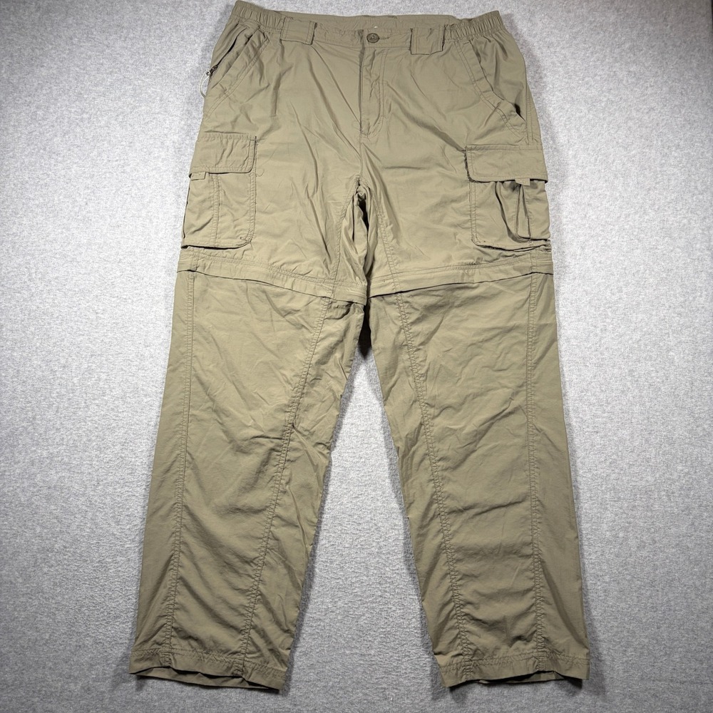 Columbia Titanium Convertible Cargo Pants Mens Large Tan Hiking Outdoor Nylon